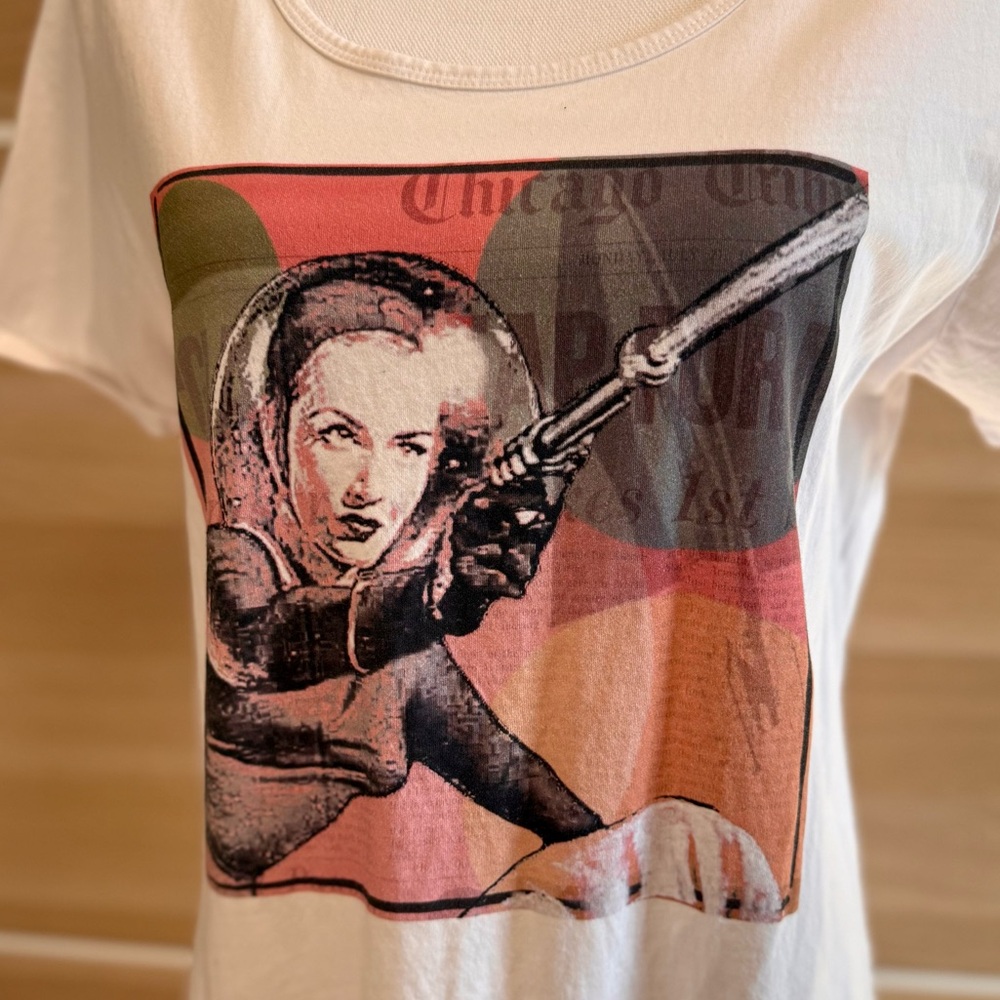 Graphic Vintage-Style Space Girl White Tee by Scotty Jones
